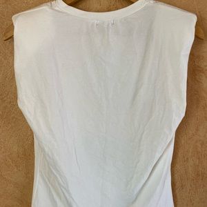 Nasty gal white t-shirt with shoulder pads.
